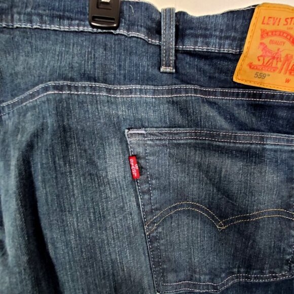Levis 559 Mens Jeans Dark Wash Stretch Denim W58 L29 actual size - Picture 10 of 13